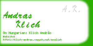 andras klich business card